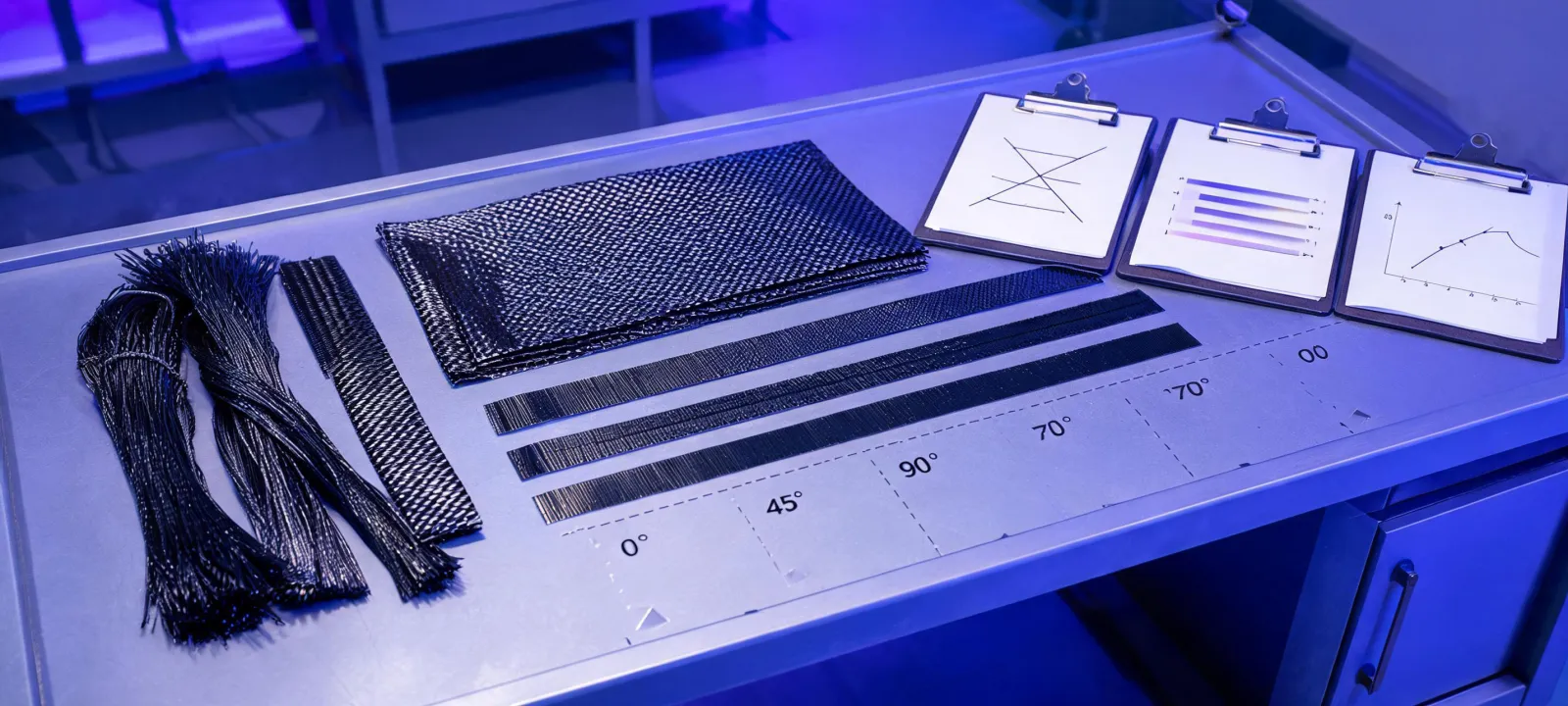 Carbon fiber reinforcement and prepreg layup laboratory